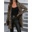 Plus Size Leopard Print Mid-Length Cardigan, Loose & Figure-Flattering Women's Top, Versatile Retro Wild-Style Long-Sleeve Coat For Daily Commute, Parties, Outings, Womens Plus Size Clearance, Christmas