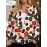 Plus Size - Plus Size, Plus Size Women'S Red & Green Floral Print Christmas Cardigan Sweater - All-Over Floral Pattern with Elastic Button Front, Round Neck & Umbrella Hem, Cozy Long Sleeve Winter Coat for Holiday Parties, Casual Elegant Outerwear