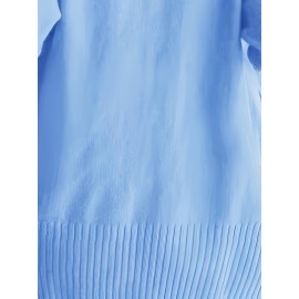 Elegant Oversized Long Sleeve Cardigan for Women - Solid Color, Medium Stretch, with Pockets, Fall/Winter Fashion, Plus Size, Pink