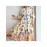 Women'S Retro Patchwork Print Maxi Dress | Belted Long Sleeve Gown for Artistic & Bohemian Chic Style, Geometric-Pattern, Fall/Winter Season, Off the Shoulder Collar, Regular Fit, Flared Hem