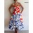 Floral Print A-Line Dress with Spaghetti Strap Neckline - Short to -Length Dress in Vibrant Botanical Patterns, Machine Washable Dress for Weddings, Parties & Beach Events - New Large Size Available for all-Season Casual