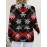 Women's Plus Size Red Black White Plaid Snowflake Cardigan - Faux Sweater Jacket with Golden-Tone Buttons, Winter Warm Coat for Christmas Parties, Layering Piece (Machine Washable) - All-Season Outerwear (Casual to Dressy)