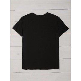 Women'S Plus Size Opa Claus Christmas Greek-Themed Santa Hat & Tree Graphic T-Shirt - Short Sleeve Casual Round Neck Holiday Party Top with Greek Lettering, All-Season Fit for Greek Orthodox Christmas Celebrations & Casual Attire - Festive Red & Gre