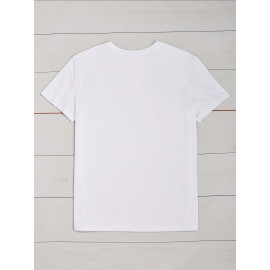 Women'S Plus Size Opa Claus Christmas Greek-Themed Santa Hat & Tree Graphic T-Shirt - Short Sleeve Casual Round Neck Holiday Party Top with Greek Lettering, All-Season Fit for Greek Orthodox Christmas Celebrations & Casual Attire - Festive Red & Gre