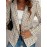 Women'S Elegant Blazer Jacket - Loose Fit Long Sleeve Button-Front Coat, & Brown Checkered Pattern, Structured Non-Stretch Fabric for Professional Casual Wear, Fall/Winter Office & Party Outerwear, Ladies Blazers
