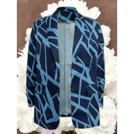 Women's Lightweight Blazer Suit Jacket - Short Office Blazer with Open Front & Single-Breasted, Loose Fit Long Sleeve Coat for Professional Work Attire, Blazer Suit (Machine Washable, All-Season) - OL Suit Essential for Spring/Fall