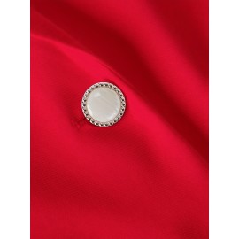 Women'S Lightweight Blazer - Elegant H-Silhouette Office Jacket, Non-Stretch Fabric, Three-Quarter Sleeve Blazer for Women, Professional & Casual Outfits (Spring/Fall/Summer) - Easy-Care Business Coat, Spring Summer Wear, Lace Trim Detailing, Fall Wardrobe, Breathable Material, Working Women